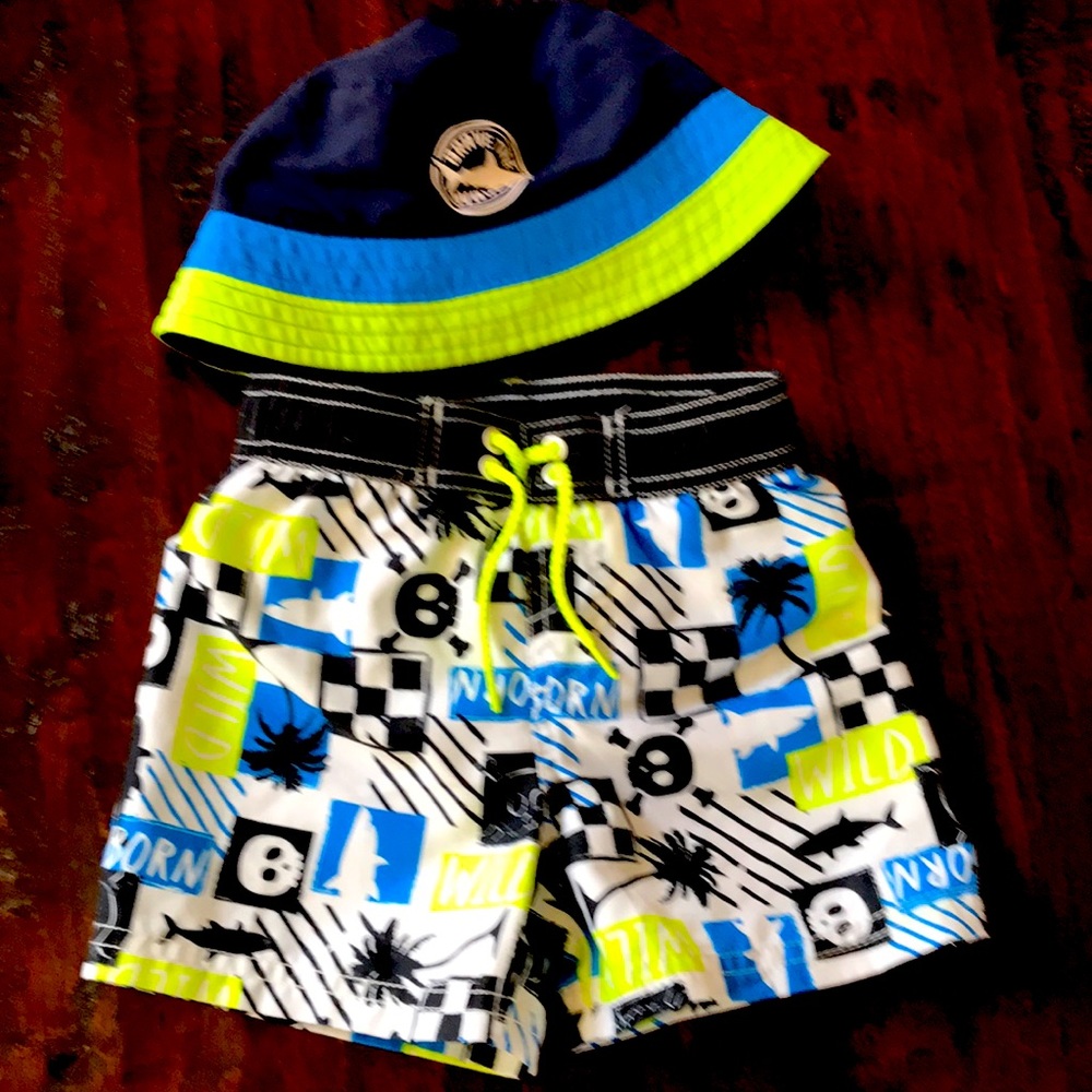Cute Swim Trunks and Hat